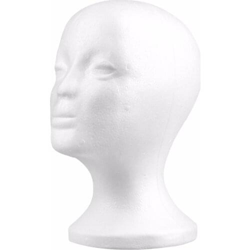 2017 New 1Pc Durable White Female Styrofoam Mannequin Manikin Head Model Foam Wig Hair Glasses Display Glasses Hat Display Stand