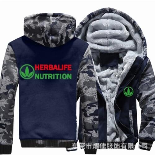 NEW For HERBALIFE NUTRITION chaos fleece cotton coats Liberalism winter zipper Print Mens Hoodies Jacket MC Thicken Sweaterwear