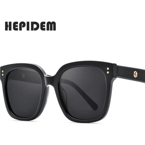 HEPIDEM Vintage Gentle Sun Glasses Men 2020 Flat Lens Big Oversize Square Frame Sunglasses for Women Brand Design Eyewear KUKU