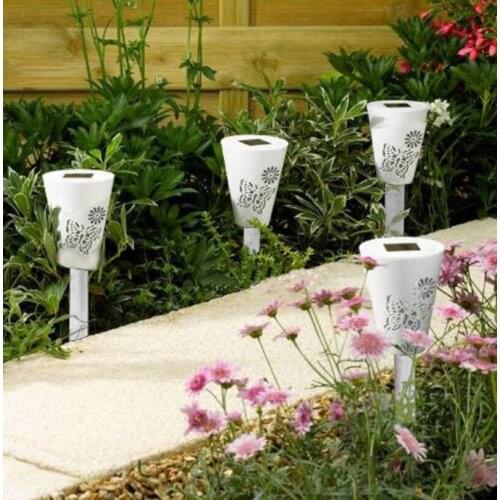 Solar Light Hollow Butterfly Inserting Lawn Lamp Garden Courtyard Lawn Path Colored / White Light Mapping Butterfly Lamp 2pcs