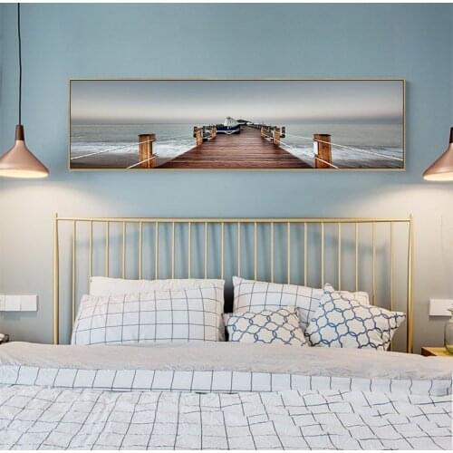 Modern Abstract Nordic style porch Living Room Sailboat Seascape Beach Harbour scenery Decorative Pictures Canvas Wall ArtPoster