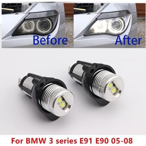 High Power IP65 Free Error 1800LM High Quality White LED Marker 18W for BMW 3 series E91 E90 05-08 LED Angel Eyes Marker