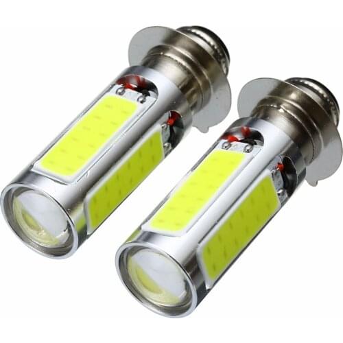 Treyues 2pcs White H6M 20W 12V 5COM LED Headlight 250 PX15d P15D25-1Light Bulbs For Motorcycle Scooter ATV Auto Car