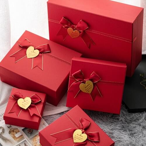 Lipstick Cosmetic Packing Box Large Red Gift Box for Christmas Wedding Birthday Valentines Day Present Packaging One Piece