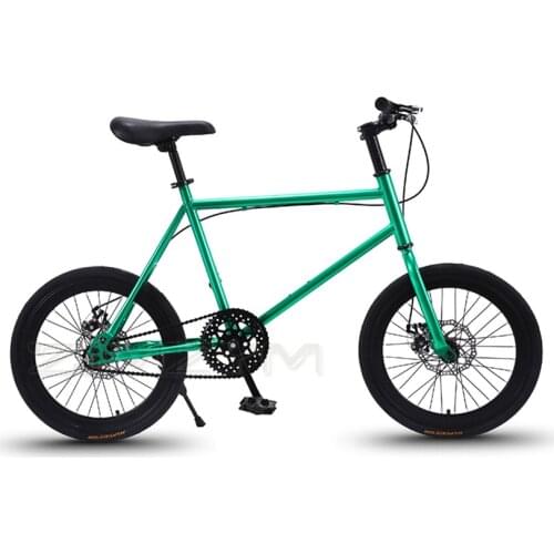 20 Inch Bike Single Speed Fixie Bike Double Dsic Brake Bicycle Freewheel Frame Mini Bicycle Fit Height 155cm To 180cm