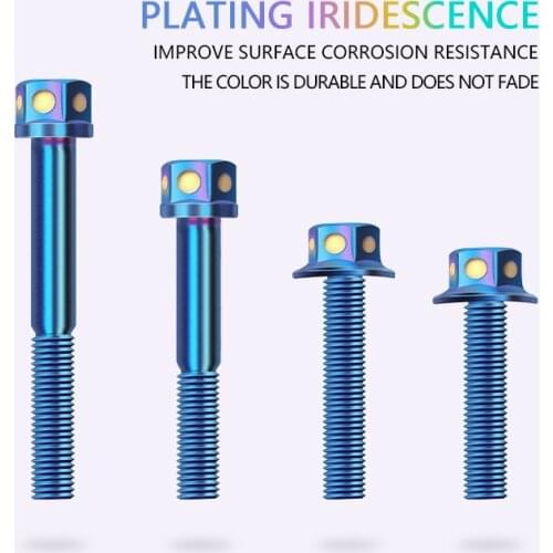 M8 stainless steel 304 screw electroplated blue screw outer hexagon screw big head screw electric car motorcycle