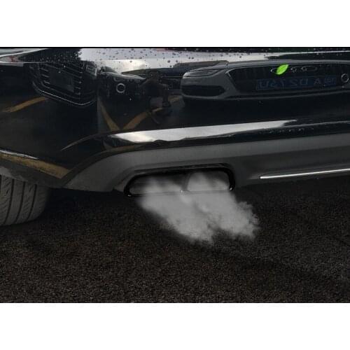 Fit for Audi A6L 16-18 exhaust pipe tail throat four out decorative frame car to refit New Black Titanium for A7