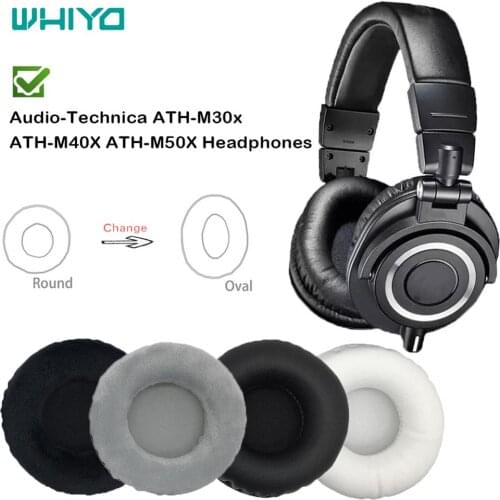 WHIYO 1 Pair of Ear Pads for Audio-Technica ATH-M30x ATH-M40X ATH-M50X Headset Earpads Earmuff Cover Cushion Replacement Cups