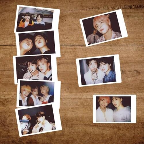 South Korean Groups Kpop Bangtan Boys Stickers Album Exhibition Made Paper Lomo Cards Photo Card Poster K-pop 8pc