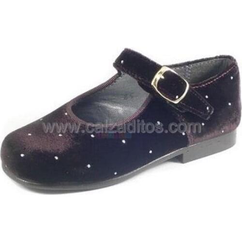 Velvet girl shoes Brown, Elis