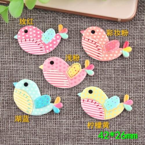 10pcs 42*26MM DIY resin bird charms kawaii flatback cabochon sticker resin craft jewelry making ornament scrapbooking findings