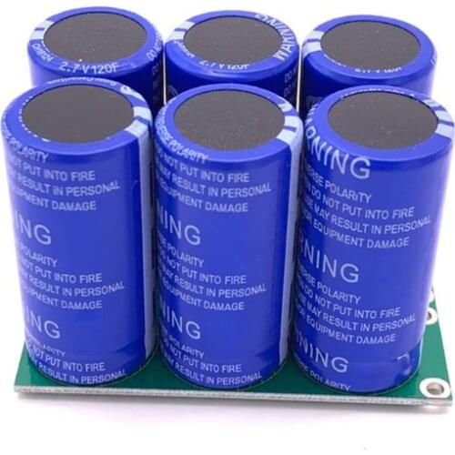 2021 6pcs/set 2.7V 120F Super Farad Capacitor Double Row With Protection Board 16V 20F High Frequency Low ESR Ultracapacitor for