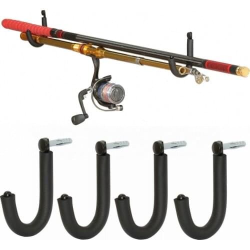 4Pcs/lot Fishing Rod Wall Rack - Space Saving Organizer for Hiking Poles, Ski Poles, Hokey Sticks and Fishing Rods