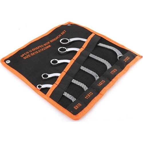 5Pcs 8-10/11-13/14-15/17-19/21-22Mm C Type Plum Wrench Spanner Set Auto Repair Wrench Tool