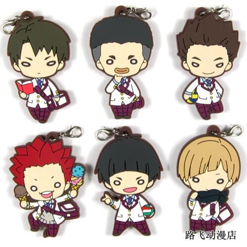 Haikyuu Anime keychain Oikawa Tooru Kozume Kenma Kuroo Tendo Satori Koutarou Hinata Rubber strap/mobile phone strap