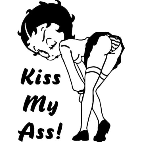 Car Sticker Don't Kiss My Ass Creative Rear Windshield PVC Car Sticker Decorative Sticker 11.7cm * 17cm