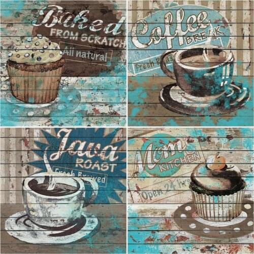 AZQSD Diamond Painting Kit Coffee Picture Of Rhinestones Home Decor Diamond Embroidery Cartoon Mosaic Handmade Craft