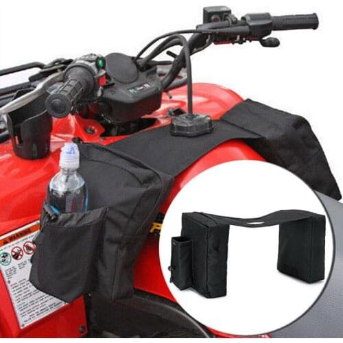 Black Motorcycle Tank Bag Front Saddle Pouch Storage Accessories Fuel Cap Holder