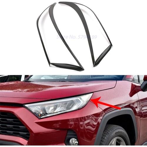 For Toyota RAV4 RAV 4 2019-2021 Front Headlight Decoration Cover Trim Frame ABS Chrome Exterior Accessories Sticker