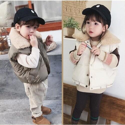 Kids Waistcoats Autumn Winter Thicken Sleeveless Down Jackets for Girls Toddler Baby Vests 2020 High Quality Baby Girl Coats New