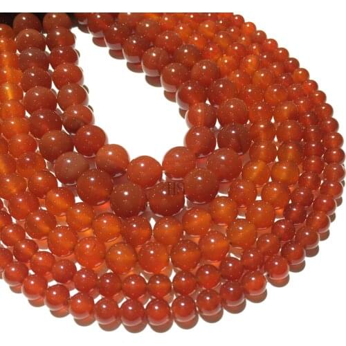 Factory Price Red Agate Smooth Round Loose Beads Healing Energy Gemstone Jewelry Making DIY Bracelet Necklace 4 6 8 10 12mm Size