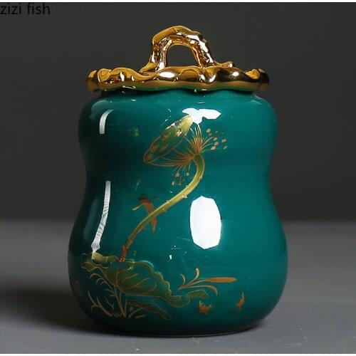 Ceramic Sealed Storage Teapot, Eco-friendly Porcelain Teapot, Large Flowerpot Storage Jar, Home Tea Box Decoration