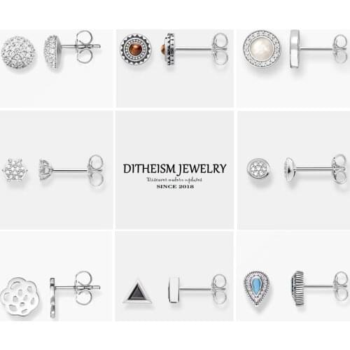 Round Tiger Eye Stud Earrings, 2018 New Fashion Jewelry Trendy 925 Sterling Silver Small Gift For Women Men Lover