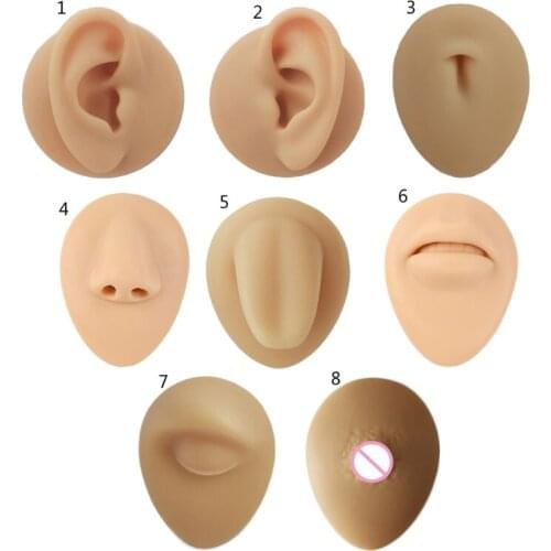 R2LE Soft Silicone Simulation Human Ear Model Ear Acupuncture Stud Earphone Model Taking Teaching Display Props