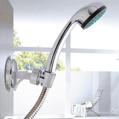 1PC Wall Shower Head Holder Handset Shower Bracket Chrome Bathroom Wall Mount Adjustable Suction Bracket Bathroom Supplies