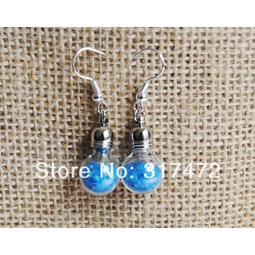 New mix glass bubble glass vial earing DIY 100set/lot (not includ the stuff)
