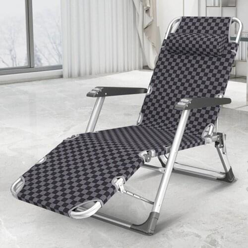 New upgrade Aluminum folding deck chair lunch break siesta portable balcony leisure home chair bed office beach chair