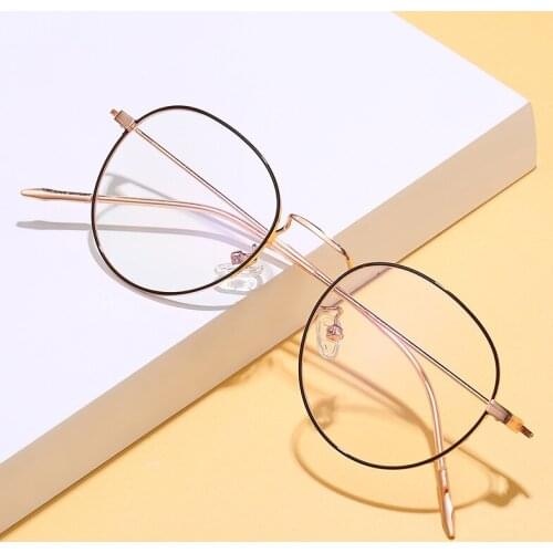 Очки Женские Vintage Blue Light Blocking Glasses Cute Anti Eye Strain Fashion Metal Frame Glasses For Reading Play Computer