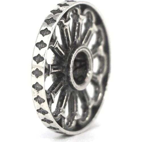 Mistletoe 925 Sterling Silver Rose Window Charm Bead Fit Faerybeads Bracelet Jewelry