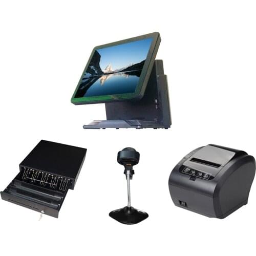 Wholeset Point Of Sales 15 inch Pos terminal machine factory price pos system with printer