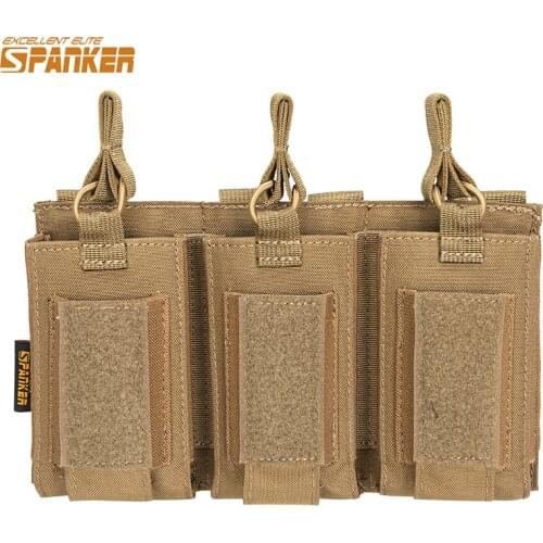 EXCELLENT ELITE SPANKER Tactical Molle Triple-Stack AR&AK and Pistol Mag Pouch AK M4 Pistol Clip Bag