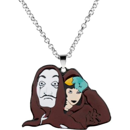 Movie Paper House La Casa De Papel Season Necklace Enamel Character Pendant Necklace Cosplay Jewelry Chain Cartoon Colar