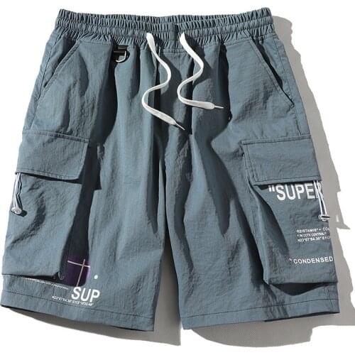 Men Casual Shorts Printed Solid Oversize 3XL Korean Style Ins Chic Loose Breathable Streetwear Fashion Students Harajuku Summer