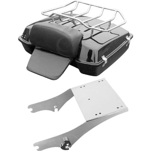 Motorcycle Razor Tour Trunk Backrest Rack Two Up Mount For Harley Touring Road Glide Electra Glide Road King Street 1997-2008