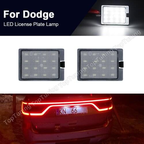 Pair 12V LED Number Plate Lamps Car License Plate Lights Exterior Accessories For Dodge Durango 2014-2020 GT SRT SXT