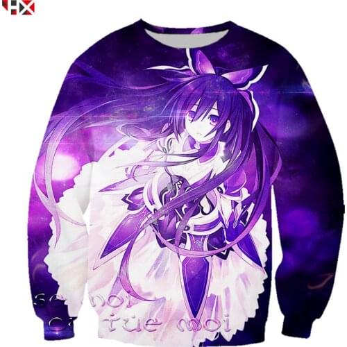 Newest Cute Anime Date A Live Men Women Sweatshirt 3D Print Hoodie Tops Harajuku Anime Girl Pullover X182