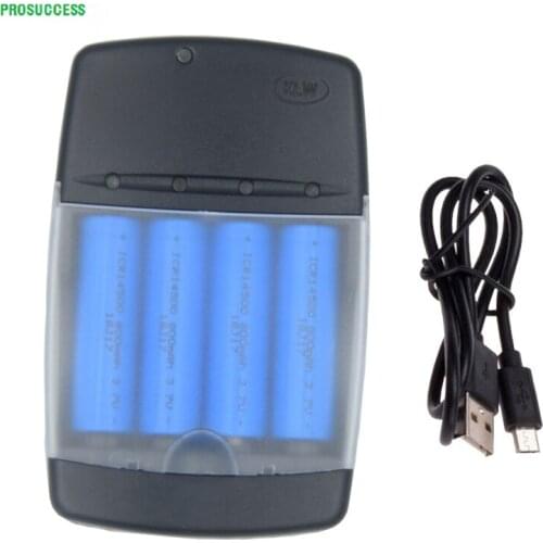 4 Slots USB Battery Charger LED display Smart battery Charger for Li-ion battery 16340 14500 14500 US EU Plug Quick Charger