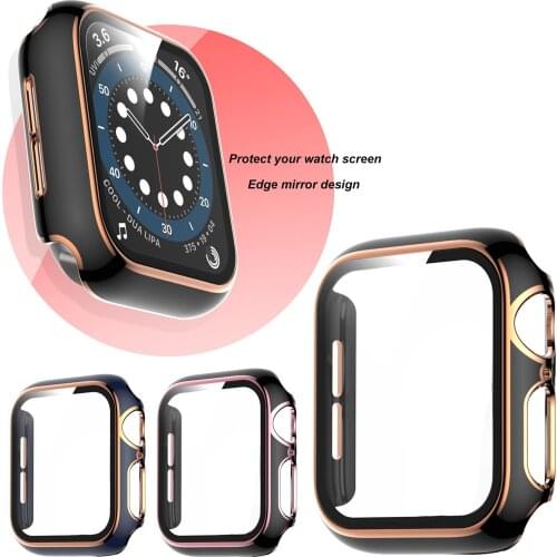 360 Full Screen Protector Bumper Frame Matte Hard Case For Apple Watch 6/SE/5/4 Cover Tempered Glass Film For Iwatch 40mm/44mm