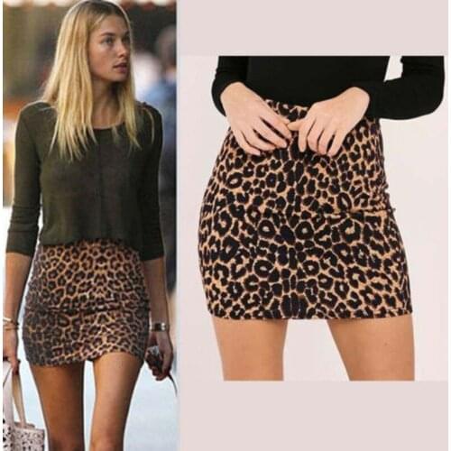 2021 Fashion Women Leopard Printing High Waist Mini Skirt Sexy Pencil Bodycon Pack Hip Mini Skirt For Women Beach Cover Up Skirt