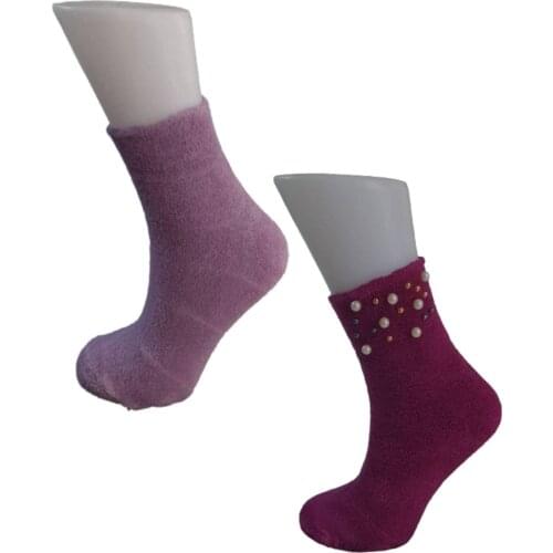 Edwol Women With Pearls and Straight Dual Towel Socket Socks