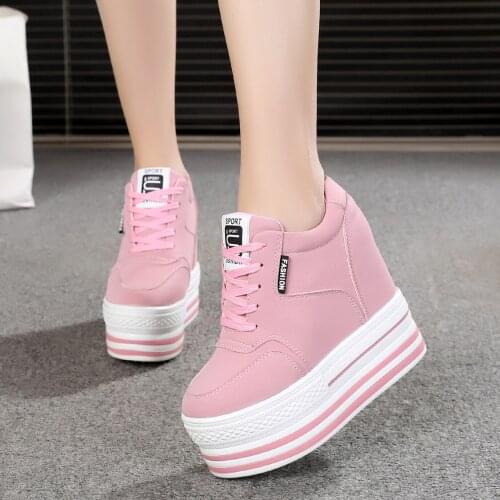 Inner increase platform platform womens shoes 2021 net red Korean version of the slope heel leisure travel single shoes women
