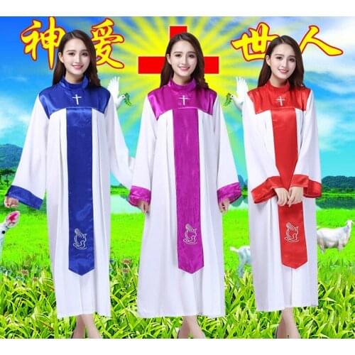 Ladies Christian Church Choir Costume Christian Party Sing Robe Jesus Class Service Wear Wedding Hymn Holy Garments Coslay 90