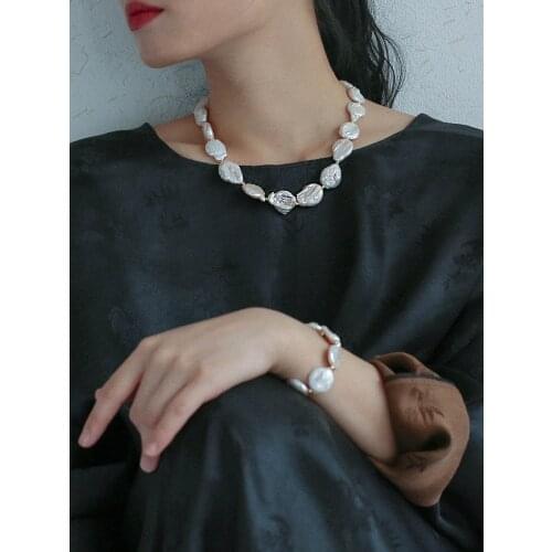 Women Wedding Jewelry Brass With 18 K Gold Natural Baroque Pearl Bracelet Chic Gown Sweet Boho Trendy Simply INS Japan Korean