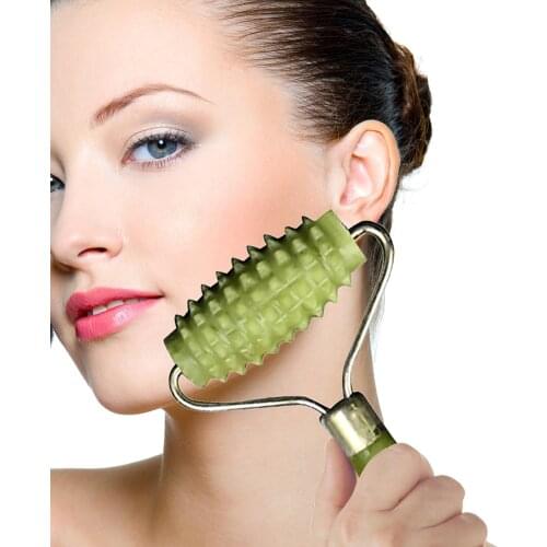 1 Pc Jade Stone Needle Derma Face Arms Neck Massage Roller Ancient Face Body SPA Massage Roller Facial Massager Jade 40