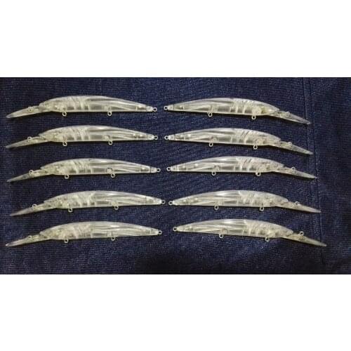 10pcs Unpainted Minnow Hard Baits Fishing Lure Bodies 5 1/2 Inch 1/2 OZ Blank lures JSE150