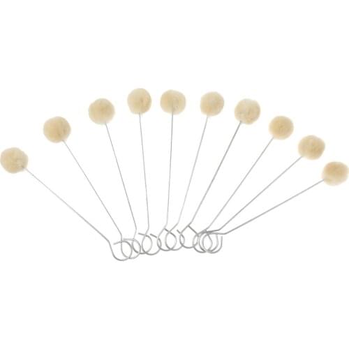 10 Pieces Medium Wool Daubers Assisted Dyeing Wools Ball for Leather Dyes Sealer